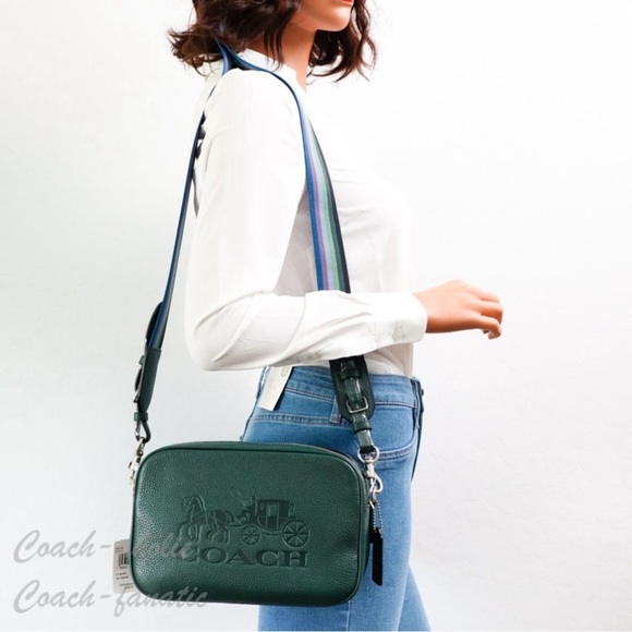 Coach Green Crossbody Bag with Multicolor Strap - Picture 2 of 15